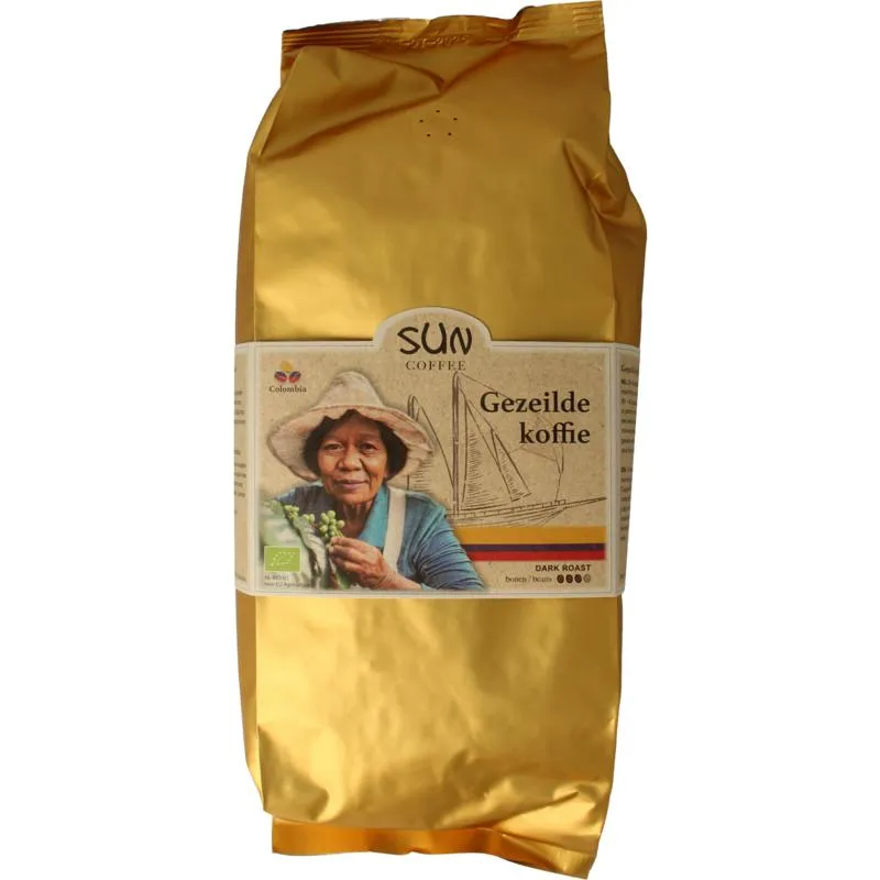 Sun Coffee Gezeilde Koffiebonen Dark Roast Bio (1000 gr)