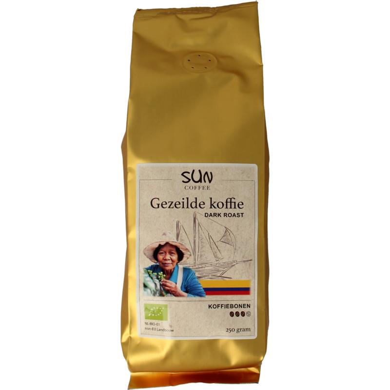 Sun Coffee Gezeilde Koffiebonen Dark Roast Bio (250 gr)