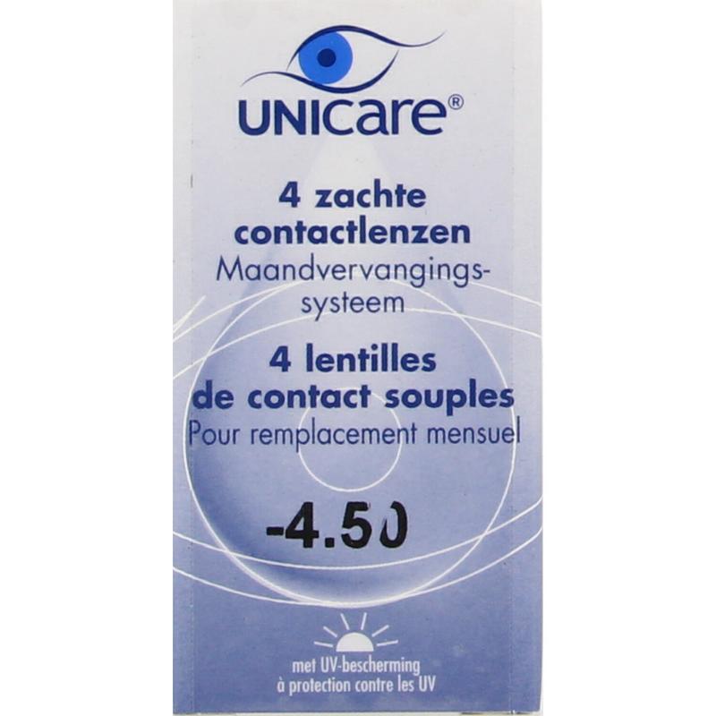Unicare Maandlenzen -4.50 (4 stuks)
