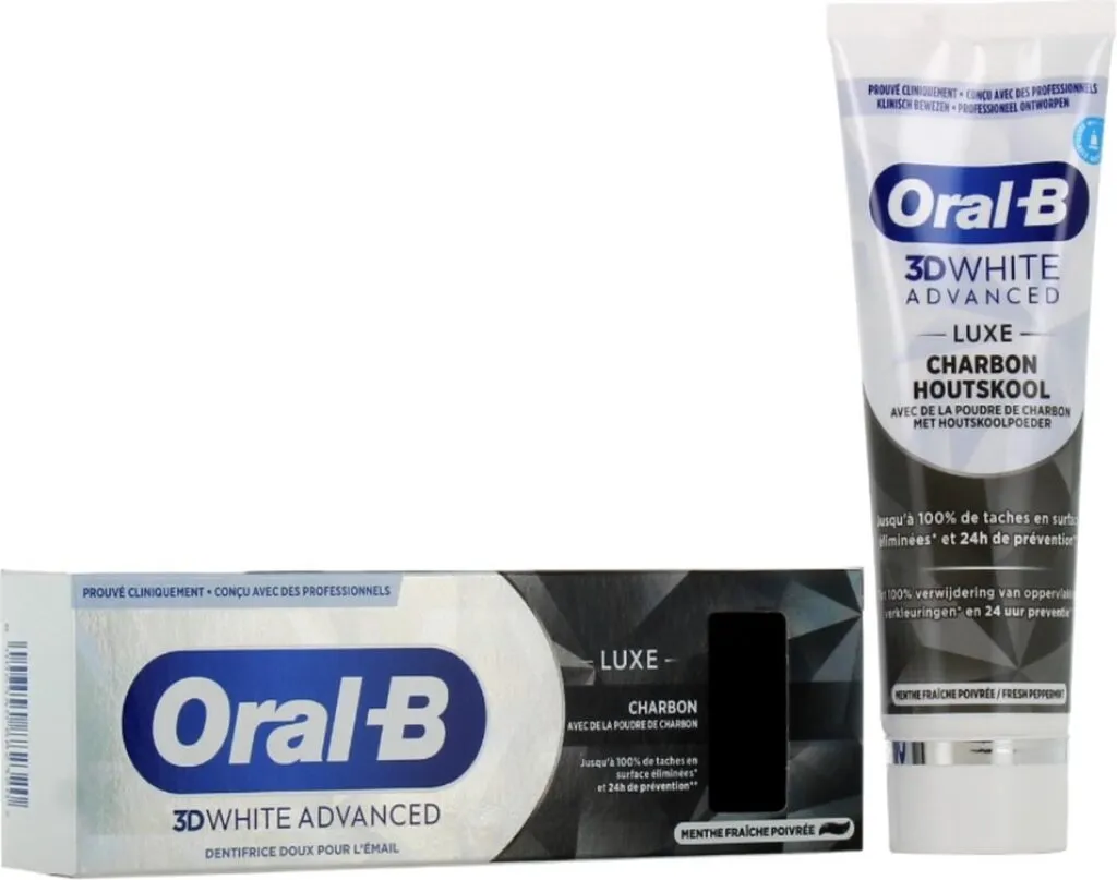 Oral B 3D White Advanced Luxe Houtskool (75 ml)