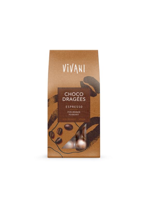 Vivani Choco Dragees Espressio Bio (75 gr)