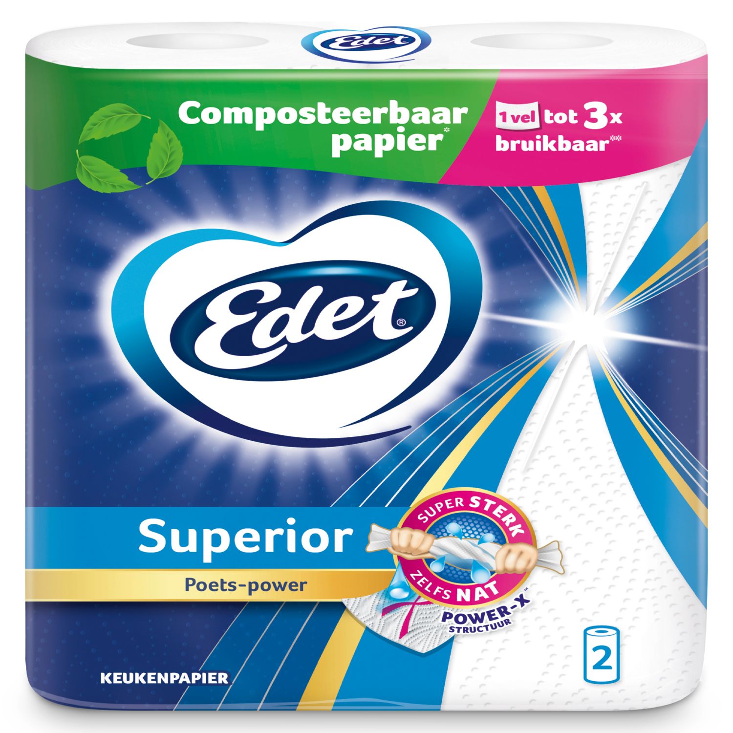 Edet Keukenpapier Superior (2 rollen)