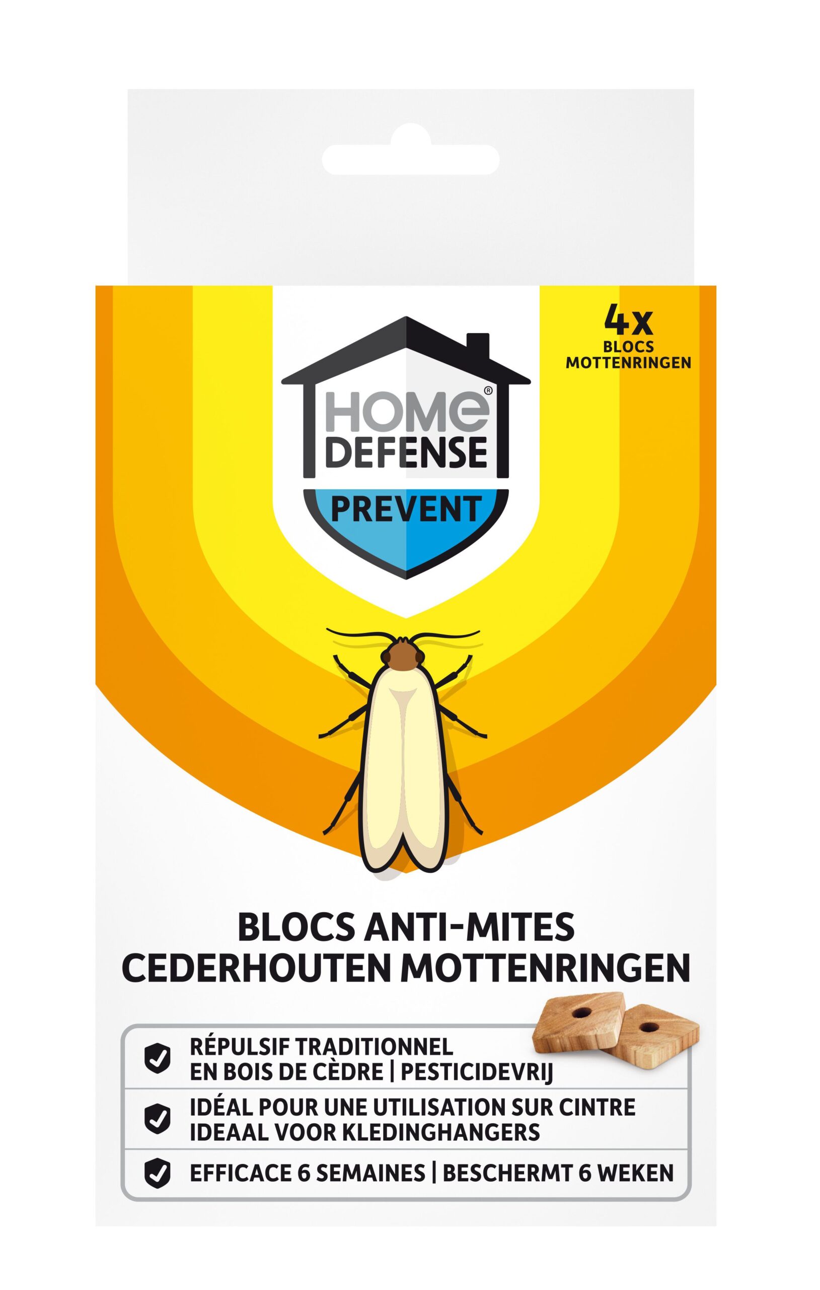 Home Defense Kledingmotten Ringen (4 stuks)