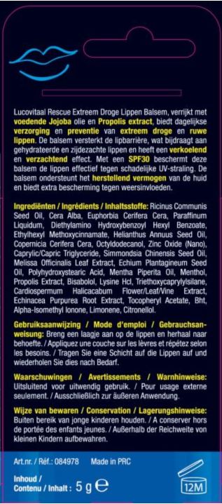 Lucovitaal  Lippenbalsem Rescue Extreem Droge Lippen  (1 stuk)