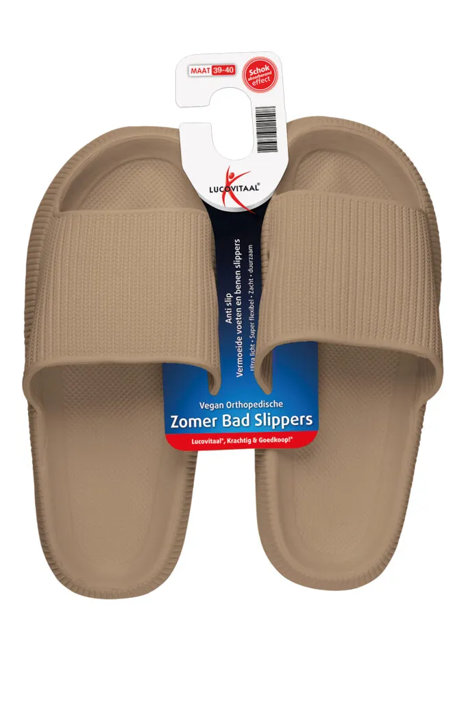 Zomer Badslipper 39-40 Taupe (1 paar)