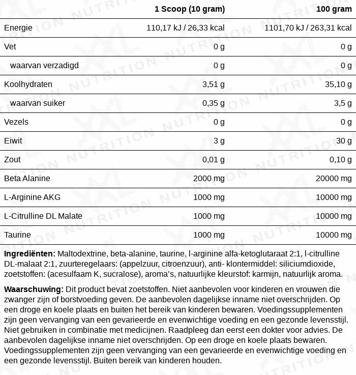 XXL Nutrition Blast Pre Workout Decafe Fruit Punch (300 gr) - image 2