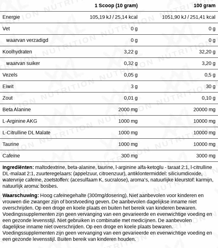 XXL Nutrition Blast Pre Workout Fruit Punch (300 gr) - image 2