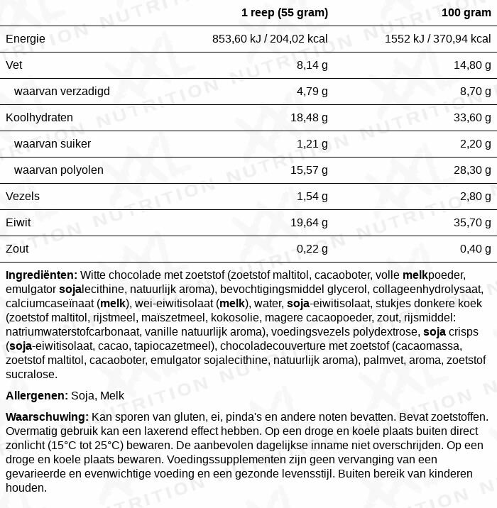 XXL Nutrition N'Joy Protein Bar Cookies & Cream (55 gr)