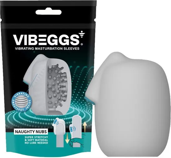 Vibeggs Naughty Nubs Vibrerende Masturbatie Sleeve (1 stuk)