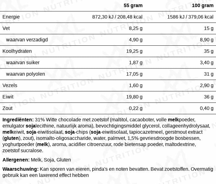 Xxl Nutrition N'Joy Protein Bar Witte Chocolade Blueberry (55 gr)
