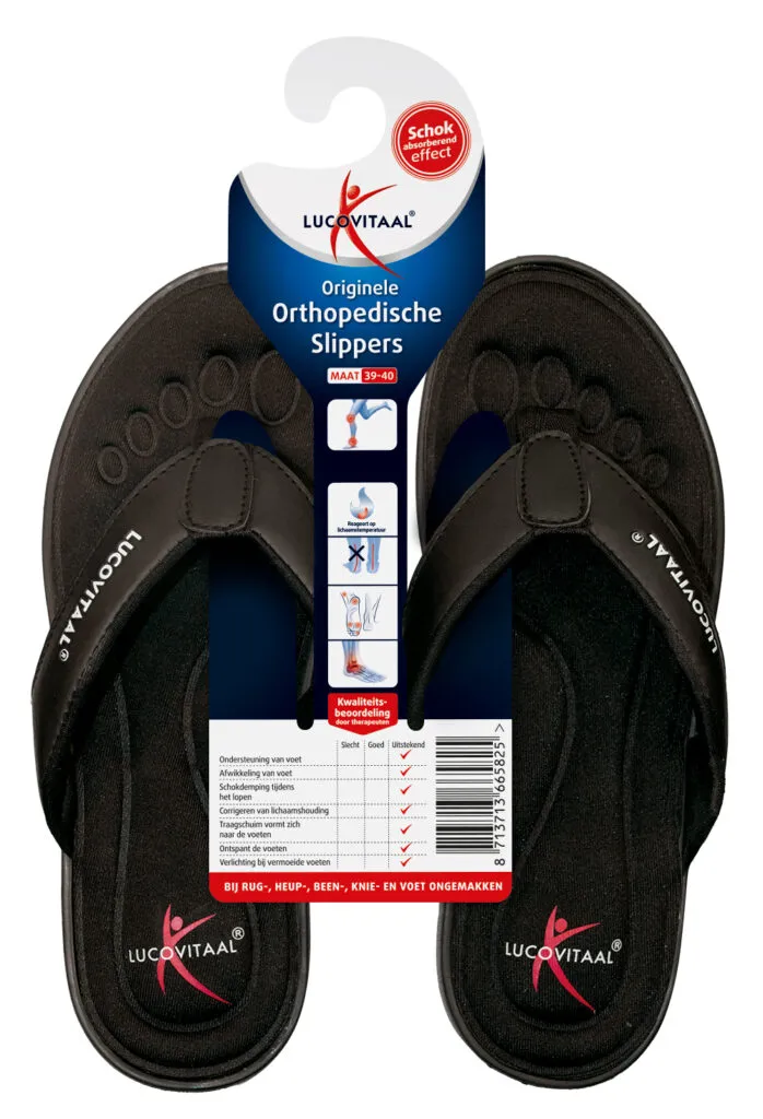 Lucovitaal Slipper Orthopedisch 39-40 Zwart Hanger (1 paar)