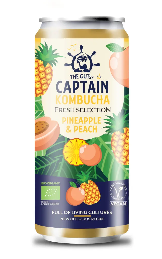 The Gutsy Captain Kombucha Fresh Pineapple Peach BIO  (250 ml)