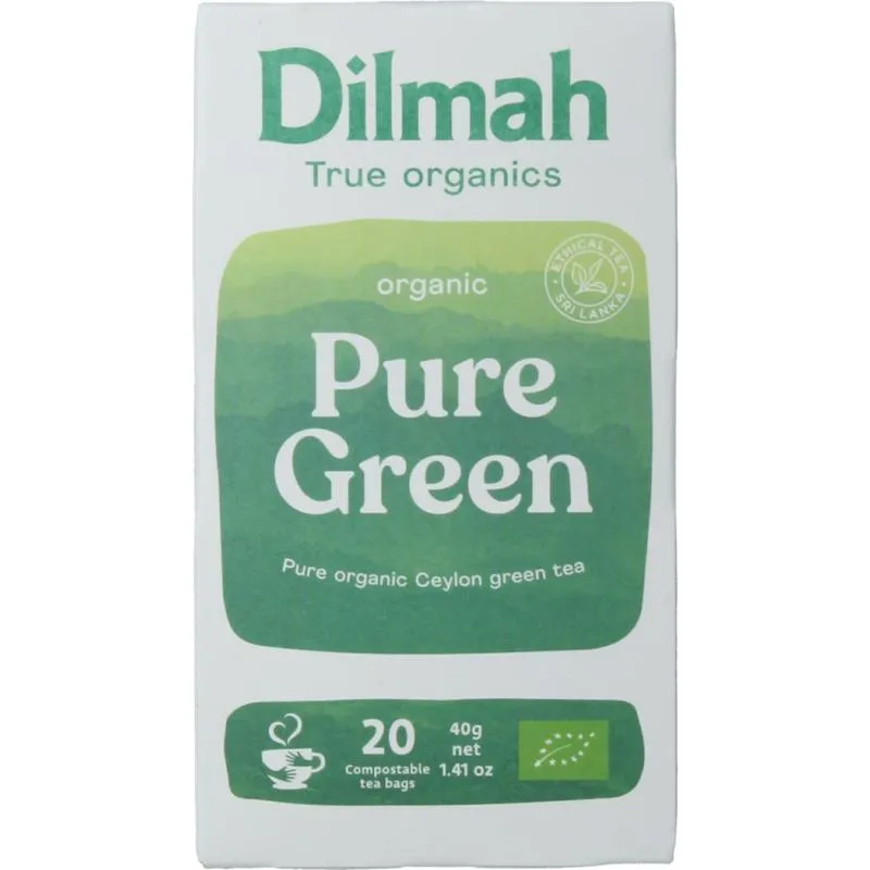 Dilmah Pure Ceylon Green Tea Bio (20 zakjes)