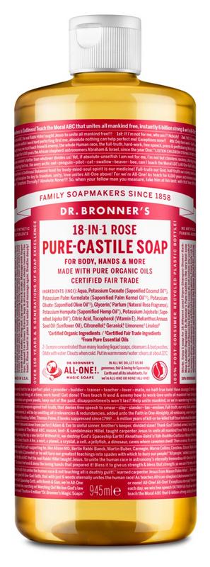 Dr Bronner's Liquid Soap Roos (945 ml)