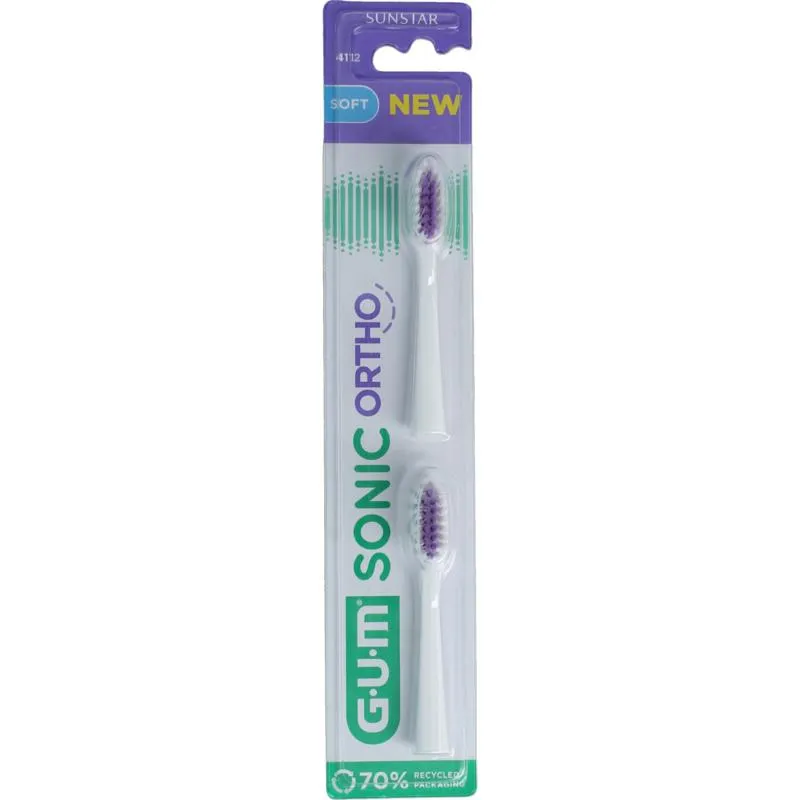 GUM Sonic Ortho Batterij Tandenborstel Refill (1 stuk)