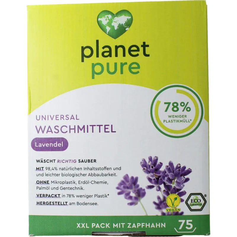 Planet Pure Wasmiddel Vloeibaar Universeel Lavendel (3000 ml)