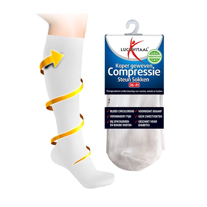 Lucovitaal Koper Compressie Sokken Wit 42-47 (1 paar) - image 2