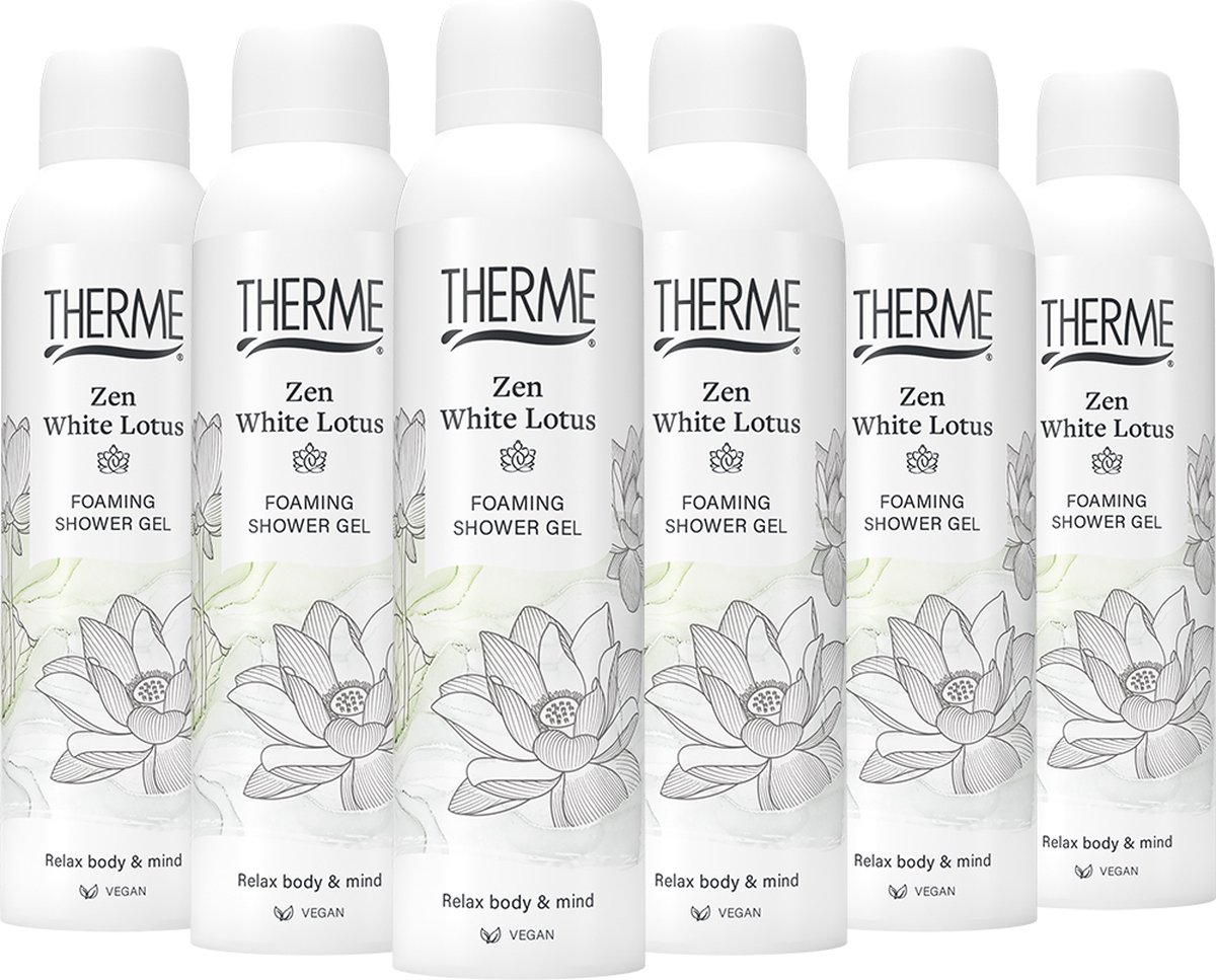 6x Therme Zen white lotus showergel (200 ml)