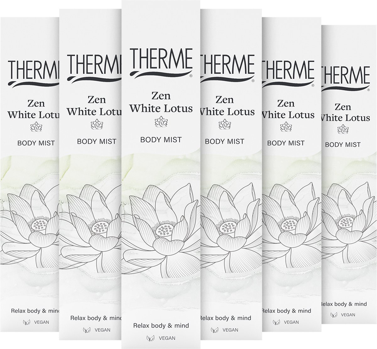 6x Therme Bodymist zen white lotus (60 ml)