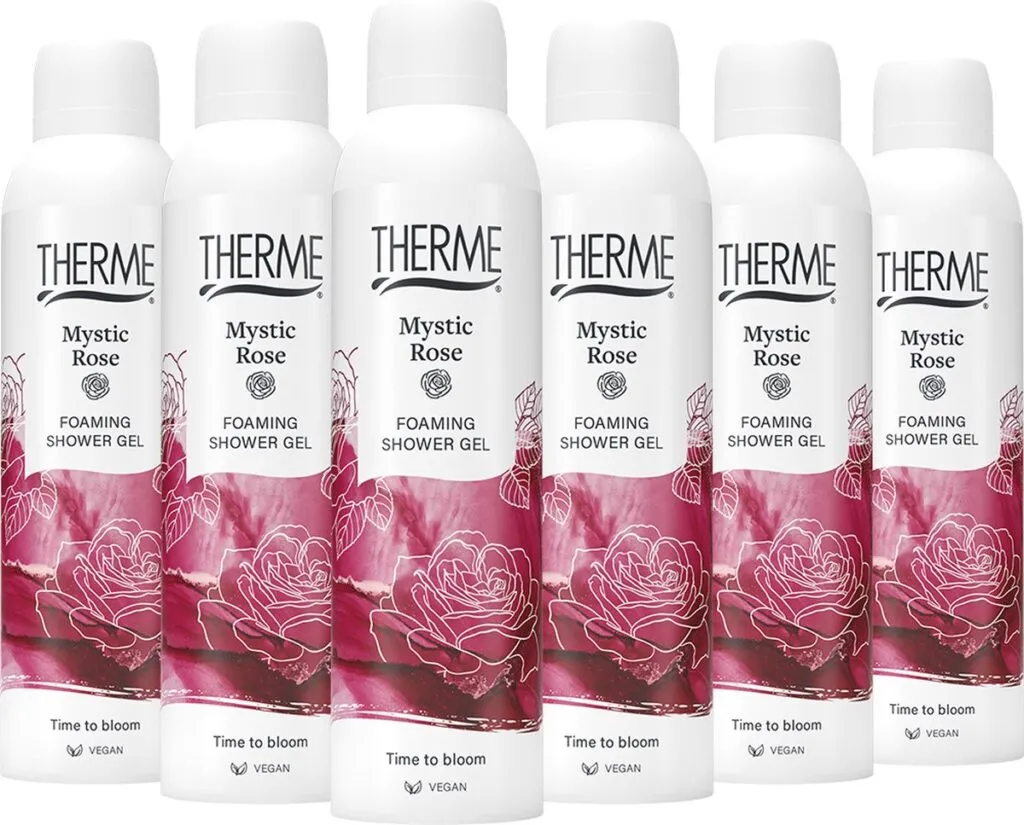 6x Therme Mystic rose foam showergel (200 ml)