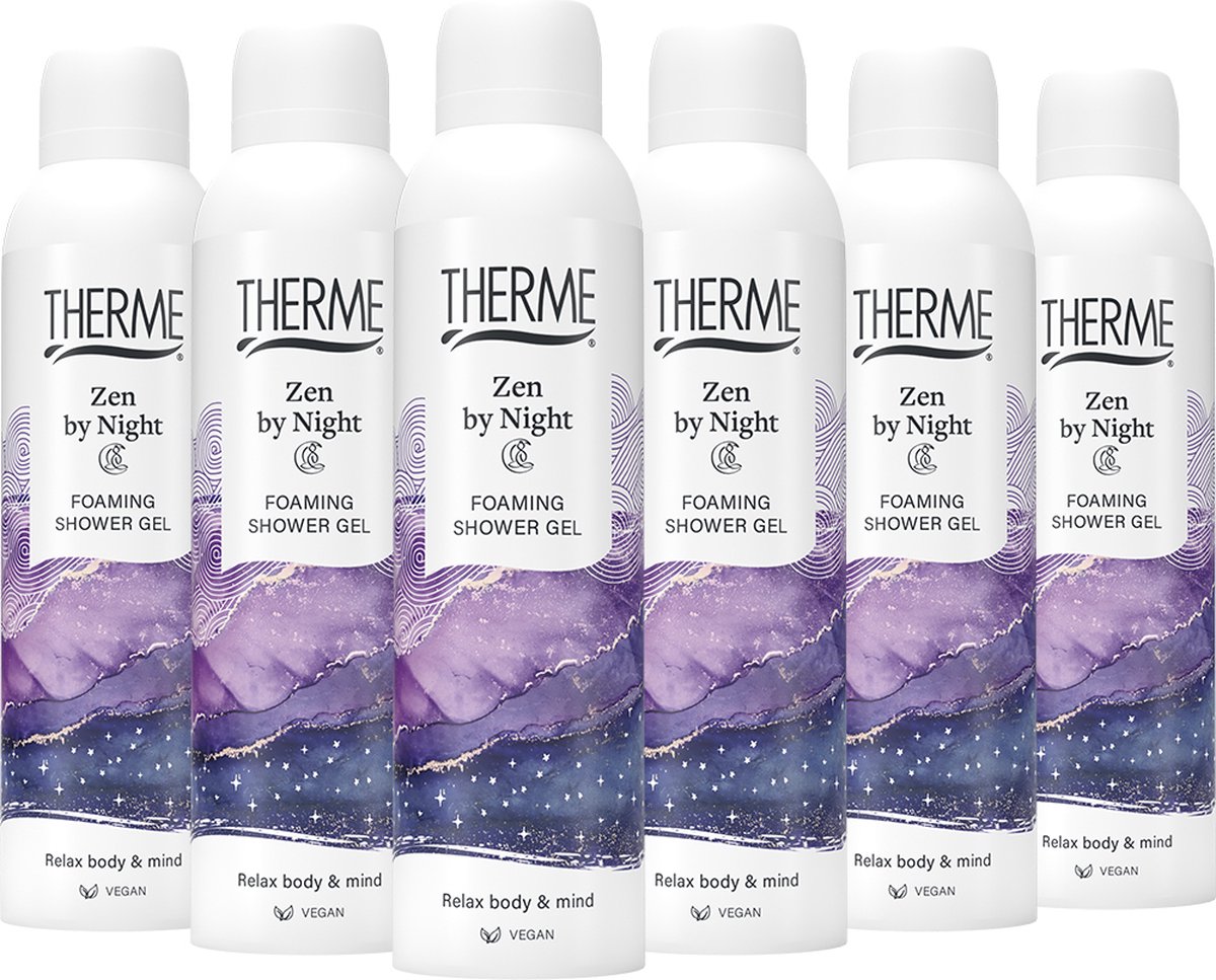 6x Therme Zen by night foaming showergel (200 ml)