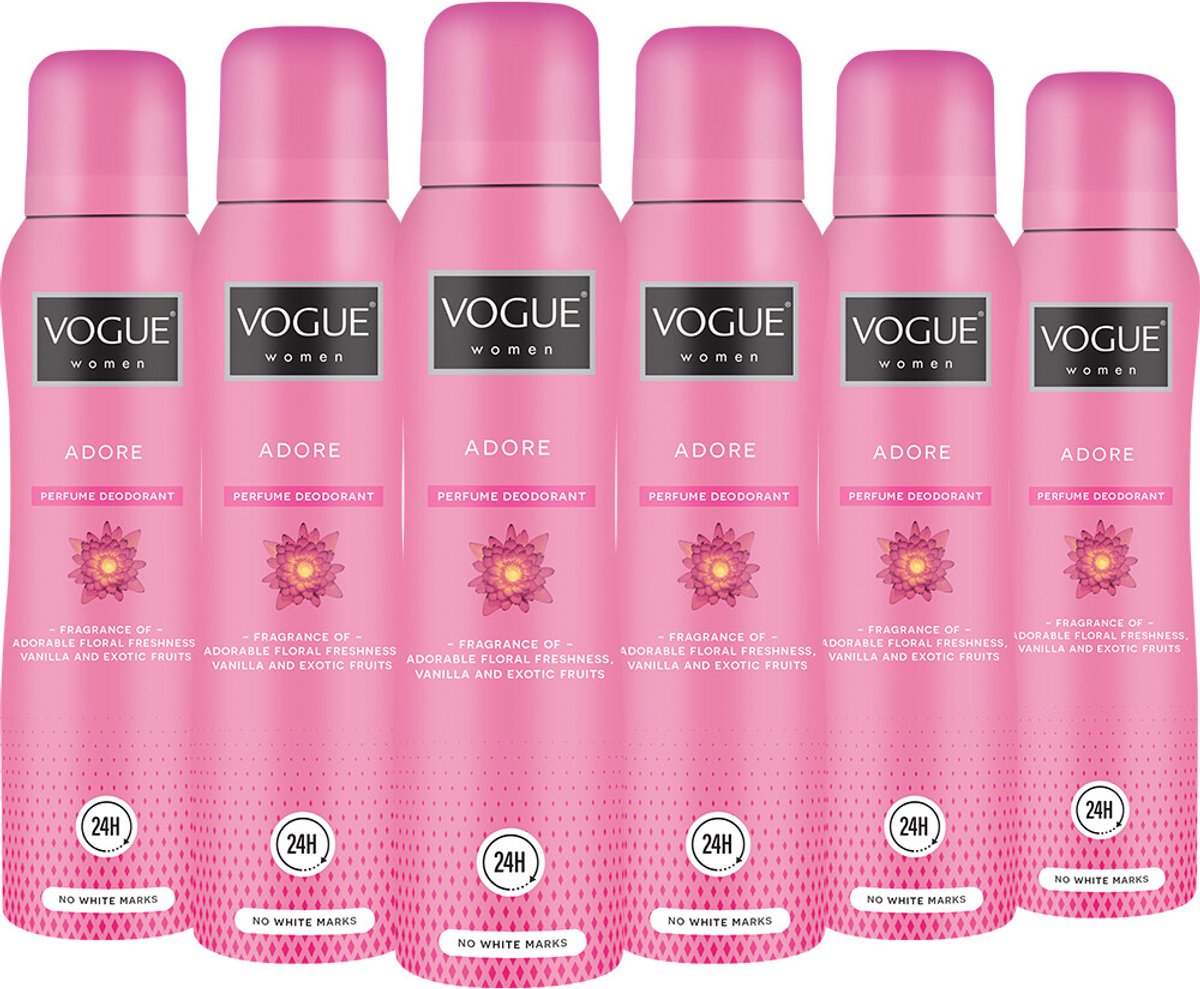 6x Vogue Women Adore Parfum Deodorant (150 ml)