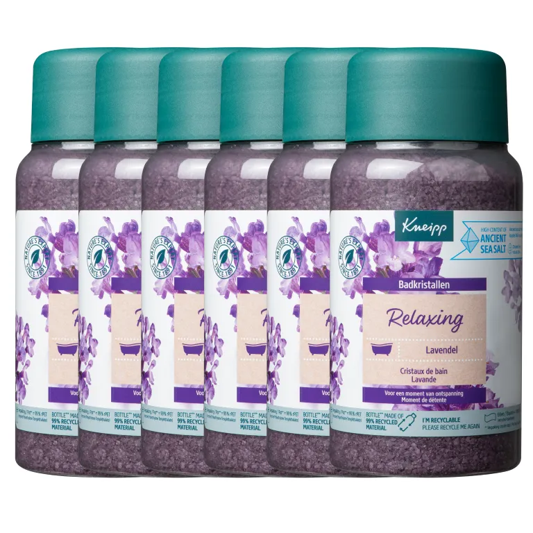 6x Kneipp Badkristal relaxing lavender (600 gr)