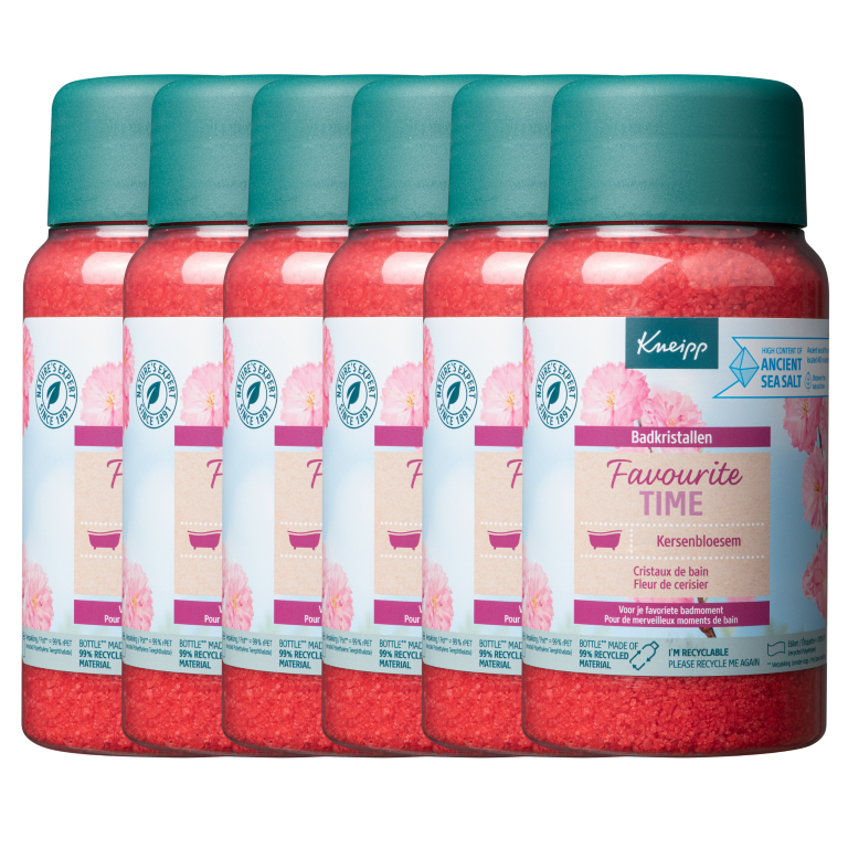 6x Kneipp Badkristallen favourite time cherry blossom (600 gr)