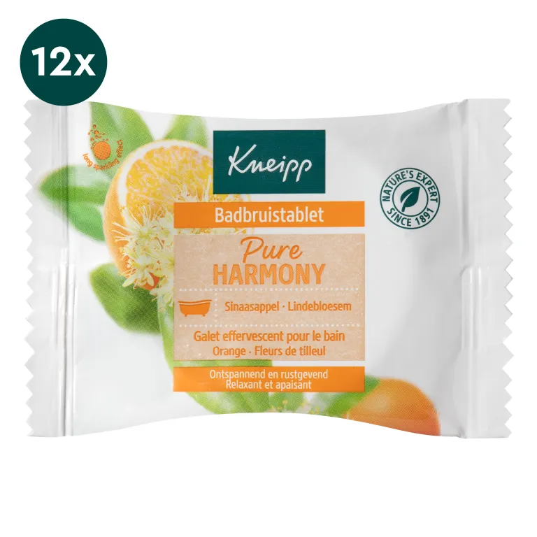 12x Kneipp Badbruistablet oranje lindebloesem (80 gr)