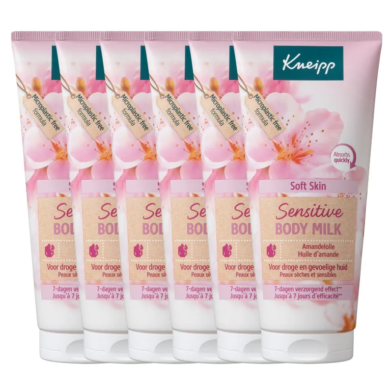 6x Kneipp Body lotion sensitive soft skin amandel (200 ml)