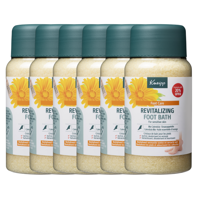 6x Kneipp Voetbadkristal vitalizing calendula sinaasappel (600 gr)