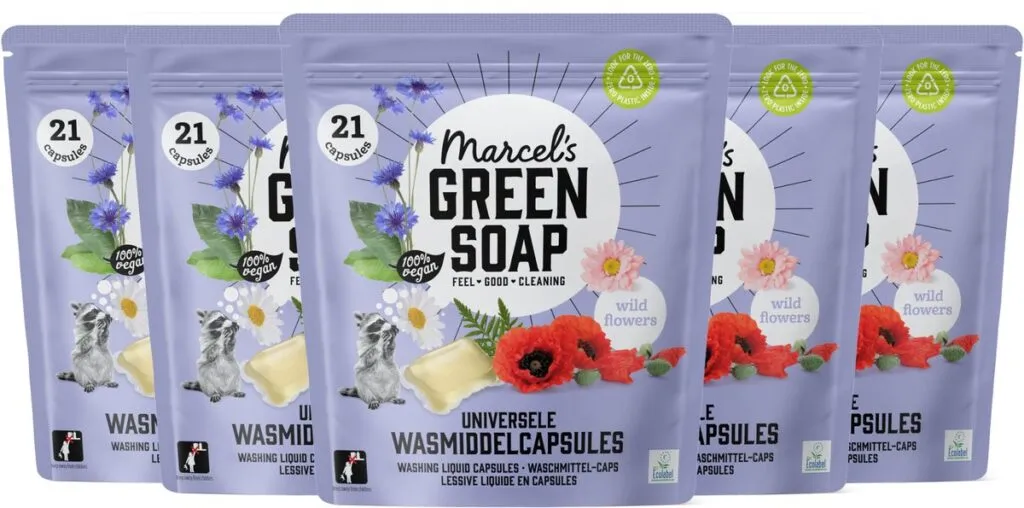 5x Marcel's Green Soap Wascapsules wilde bloemen (21 capsules)