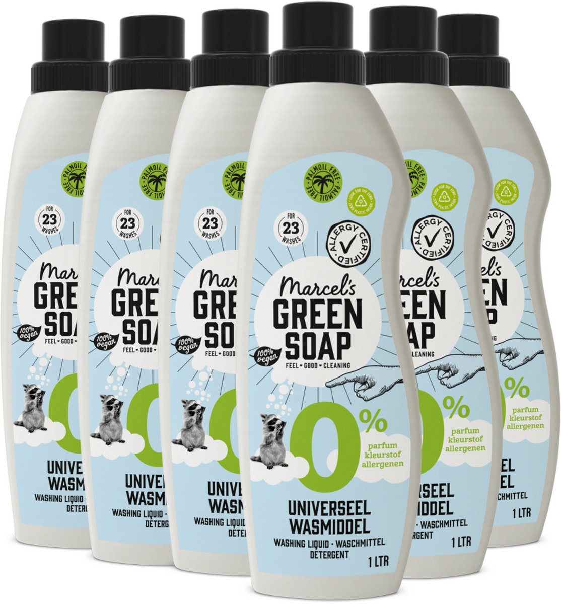 6x Marcel's Green Soap Wasmiddel Universeel 0% (1000 ml)