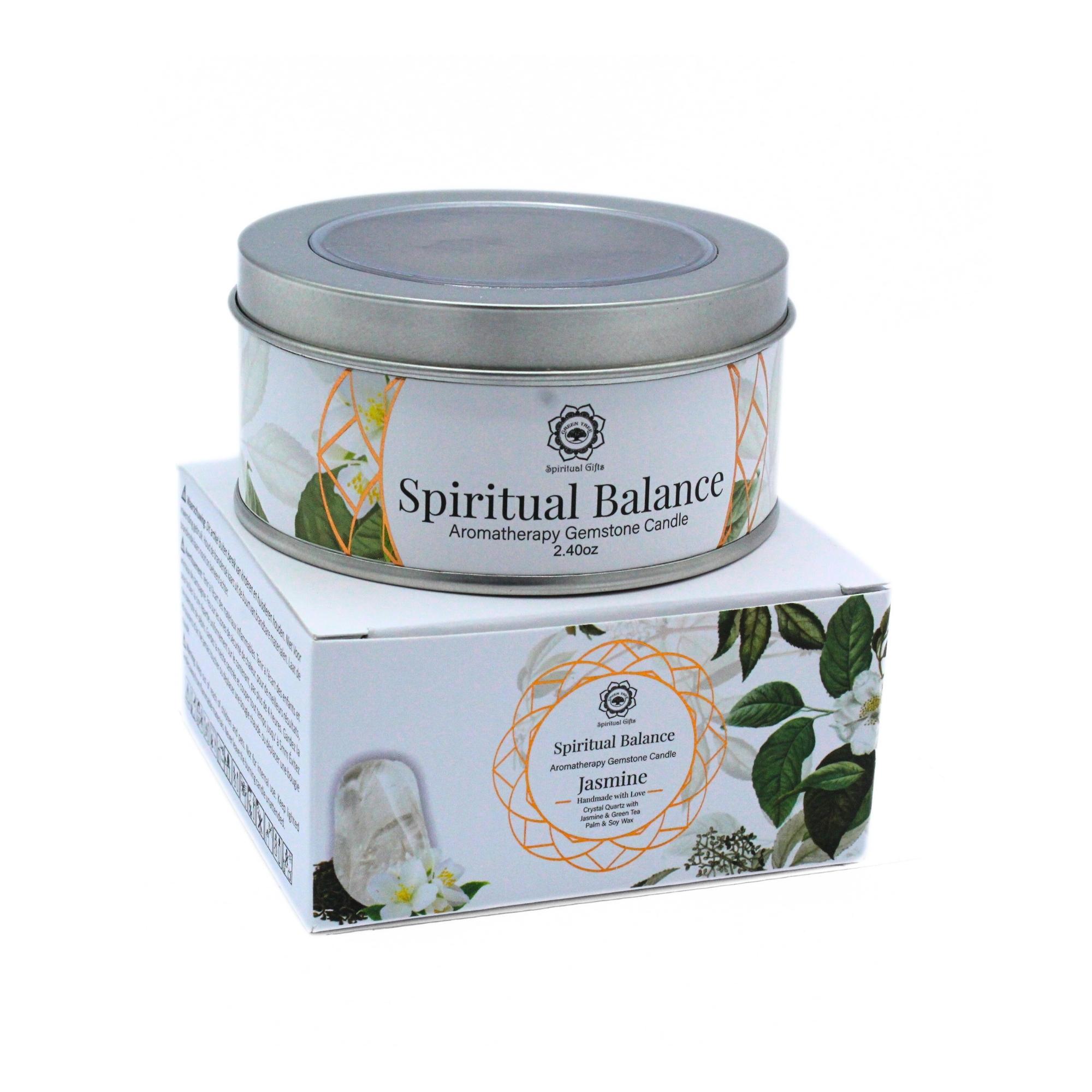 Green Tree Gemstone Candle Spiritual Balance Jasmine (70 gr)