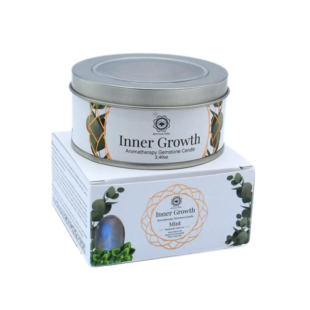 Green Tree Gemstone Candle Inner Growth Mint (70 gr)