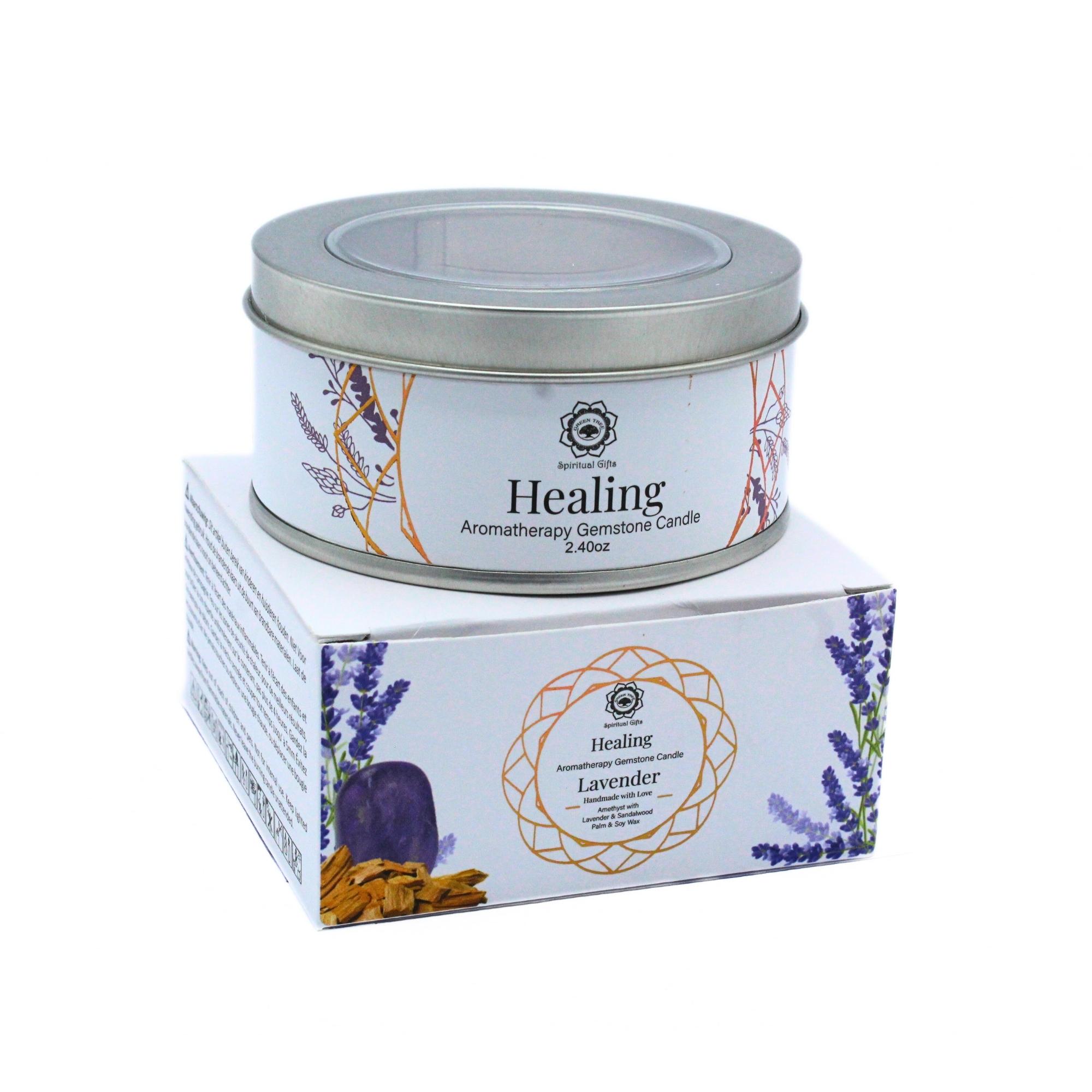 Green Tree Gemstone Candle Healing Lavender (70 gr)