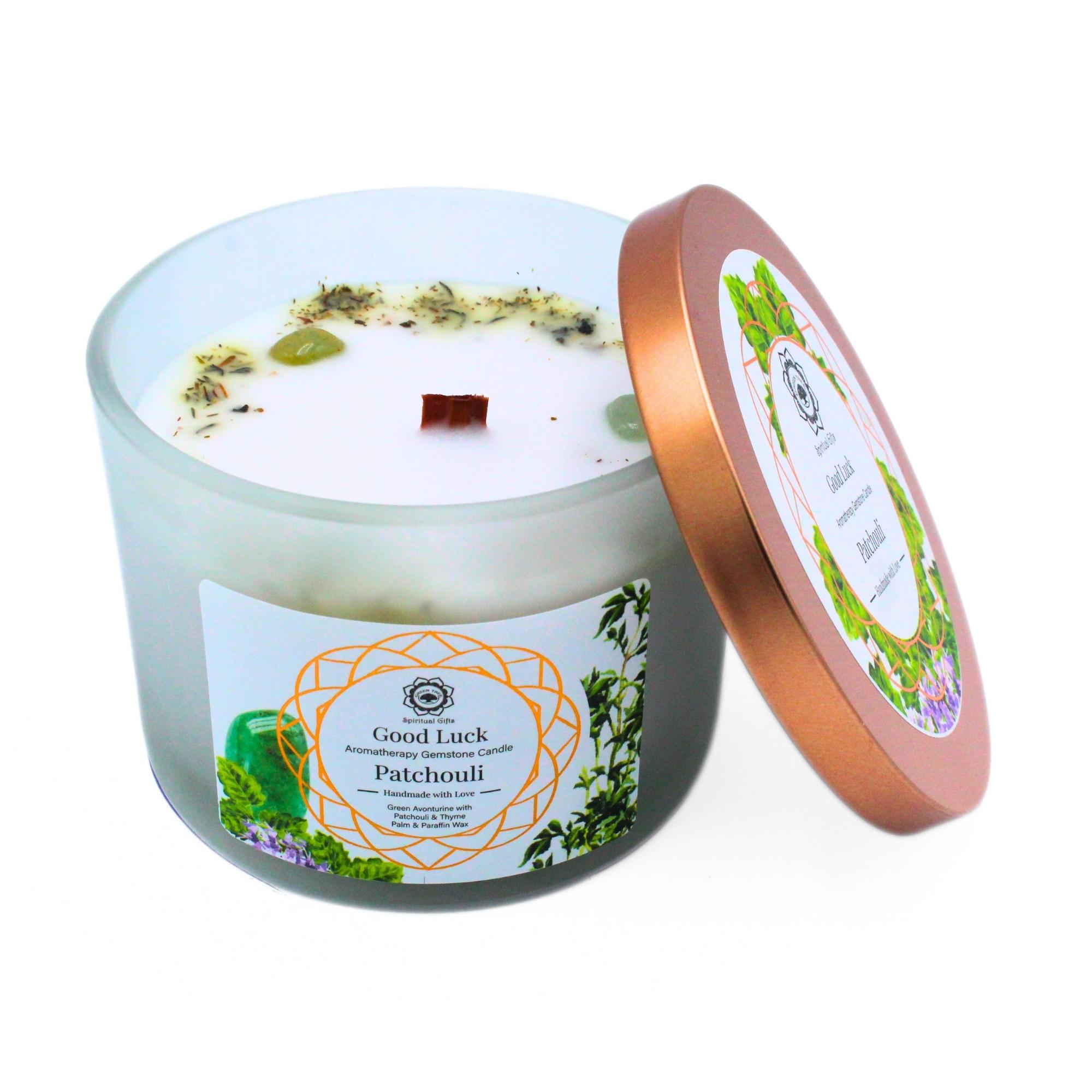 Green Tree Gemstone Candle Good Luck Patchouli (256 gr)