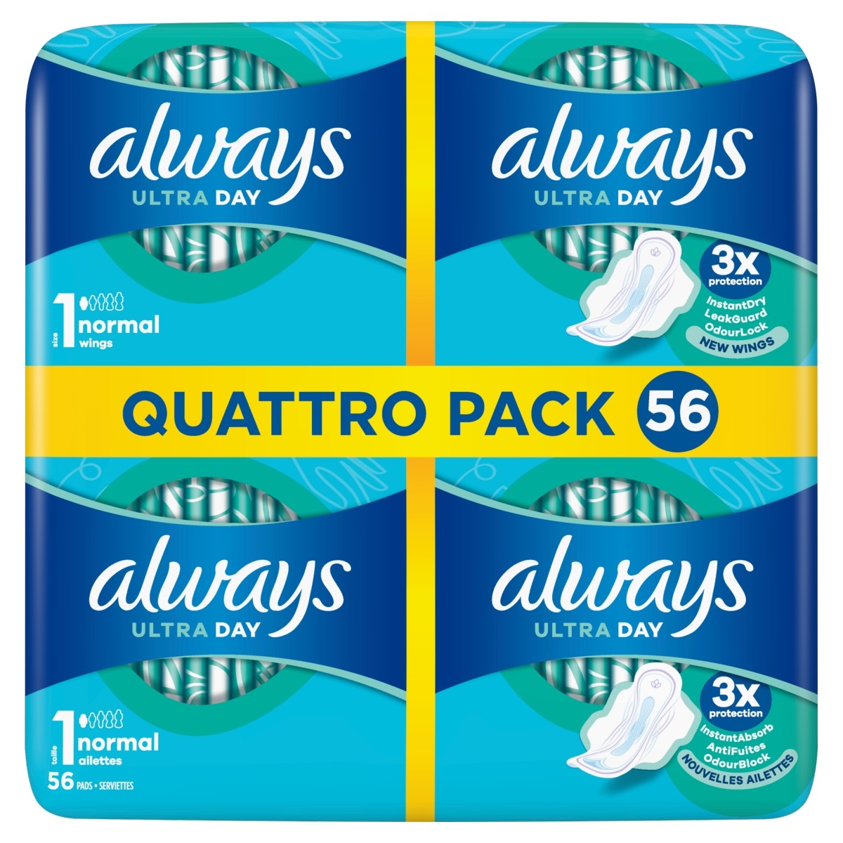 Always Ultra Day Normal Quattro Pack (56 stuks)