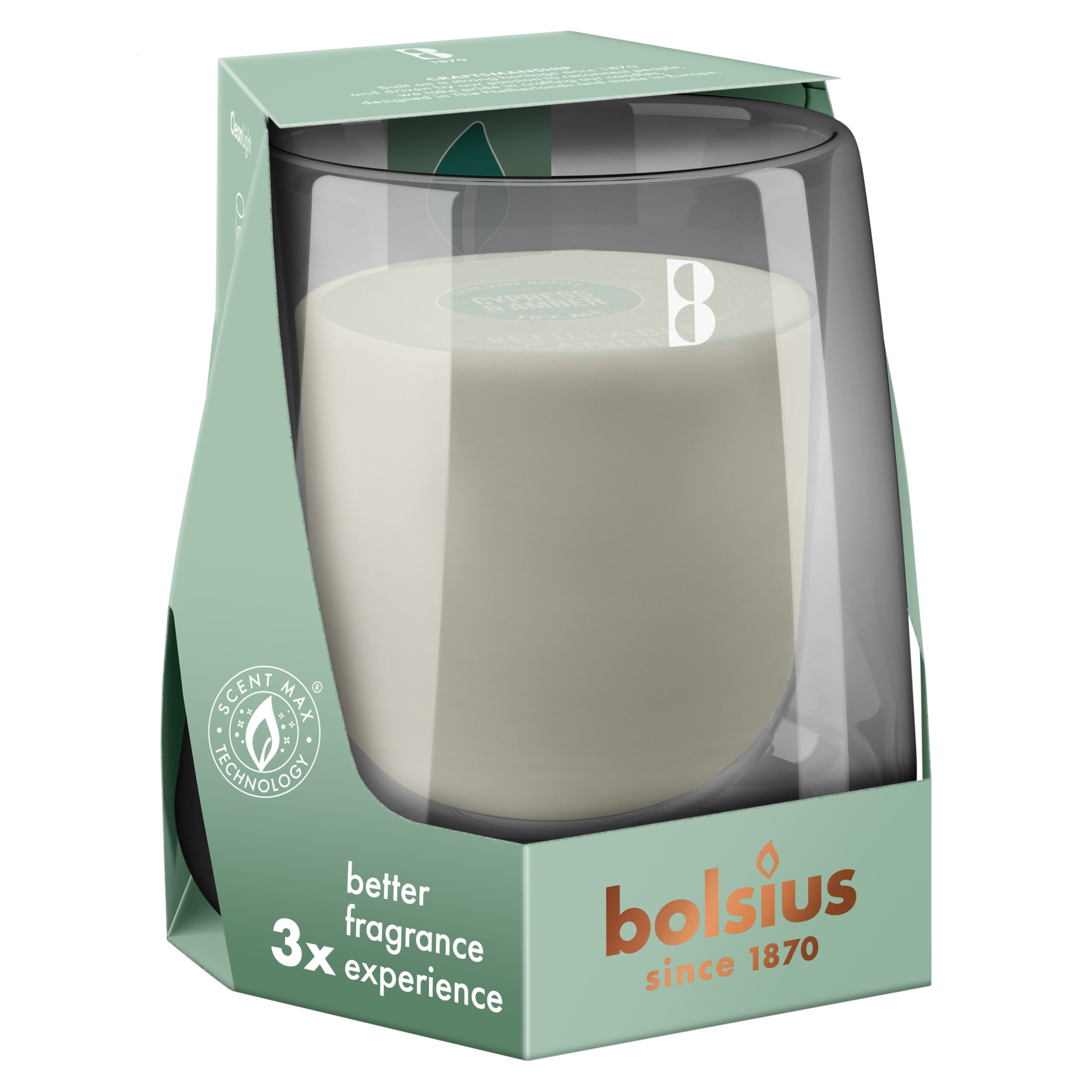 Bolsius Starterkit Clean Light Cypress & Amber (1 set)