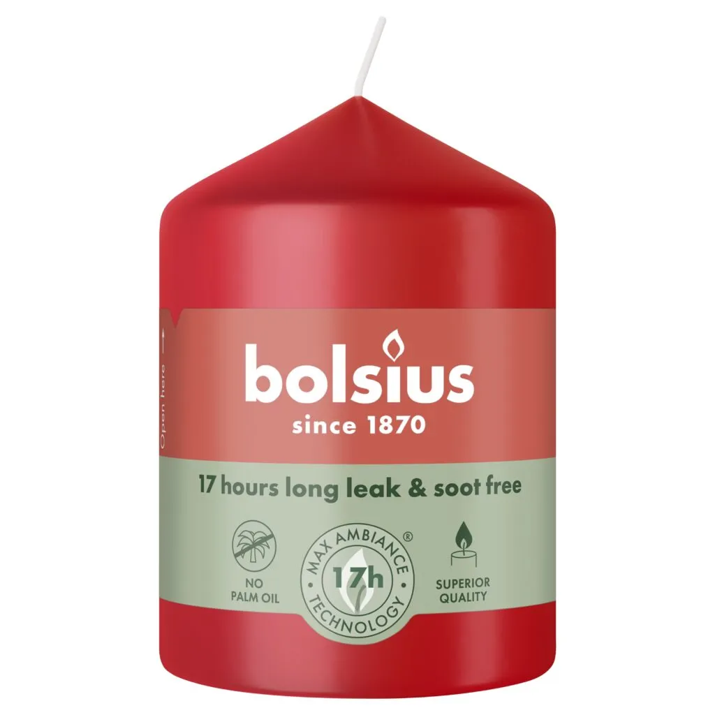 Bolsius Stompkaars 80/58 Delicate Red (1 stuk)