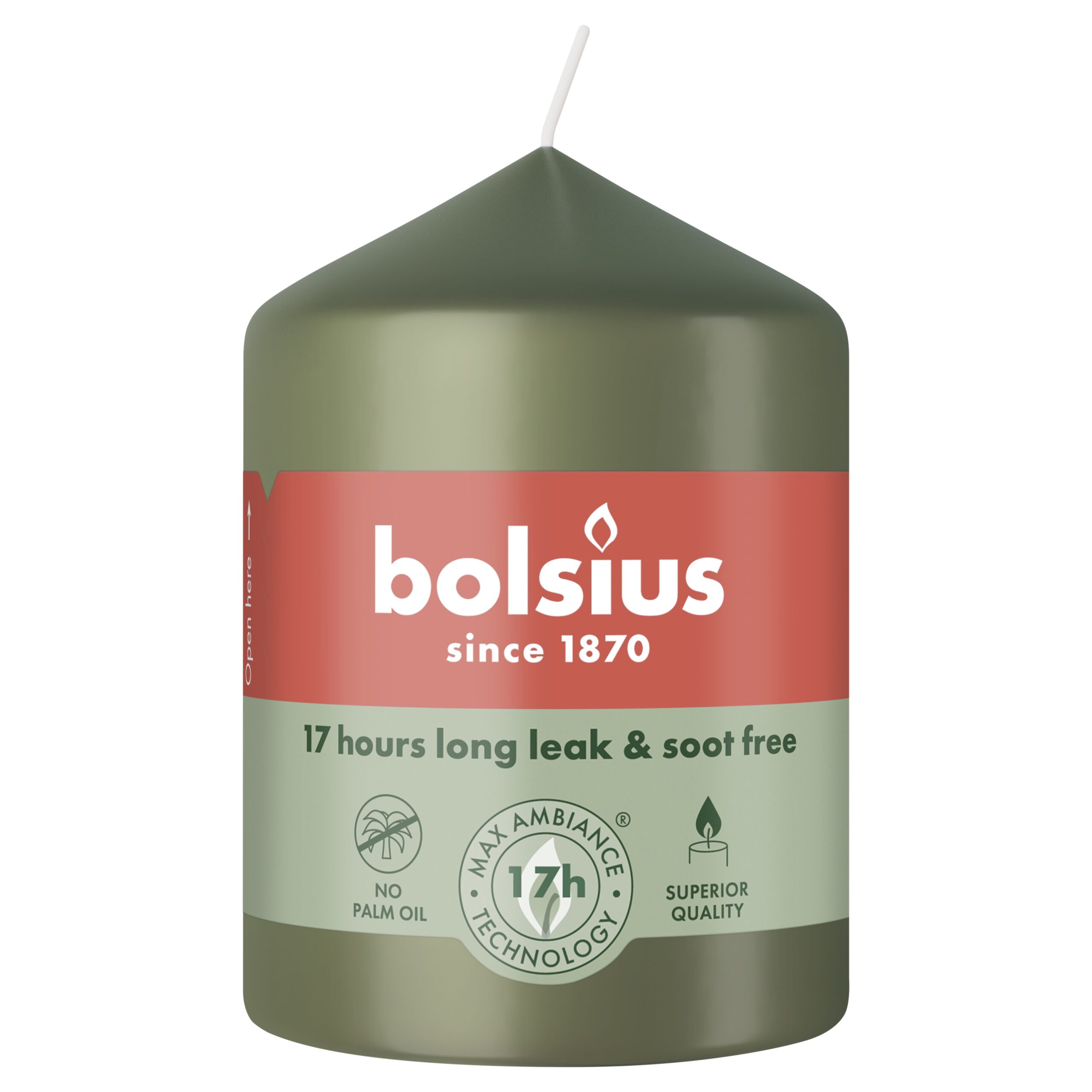 Bolsius Stompkaars 80/58 Fresh Olive (1 stuk)