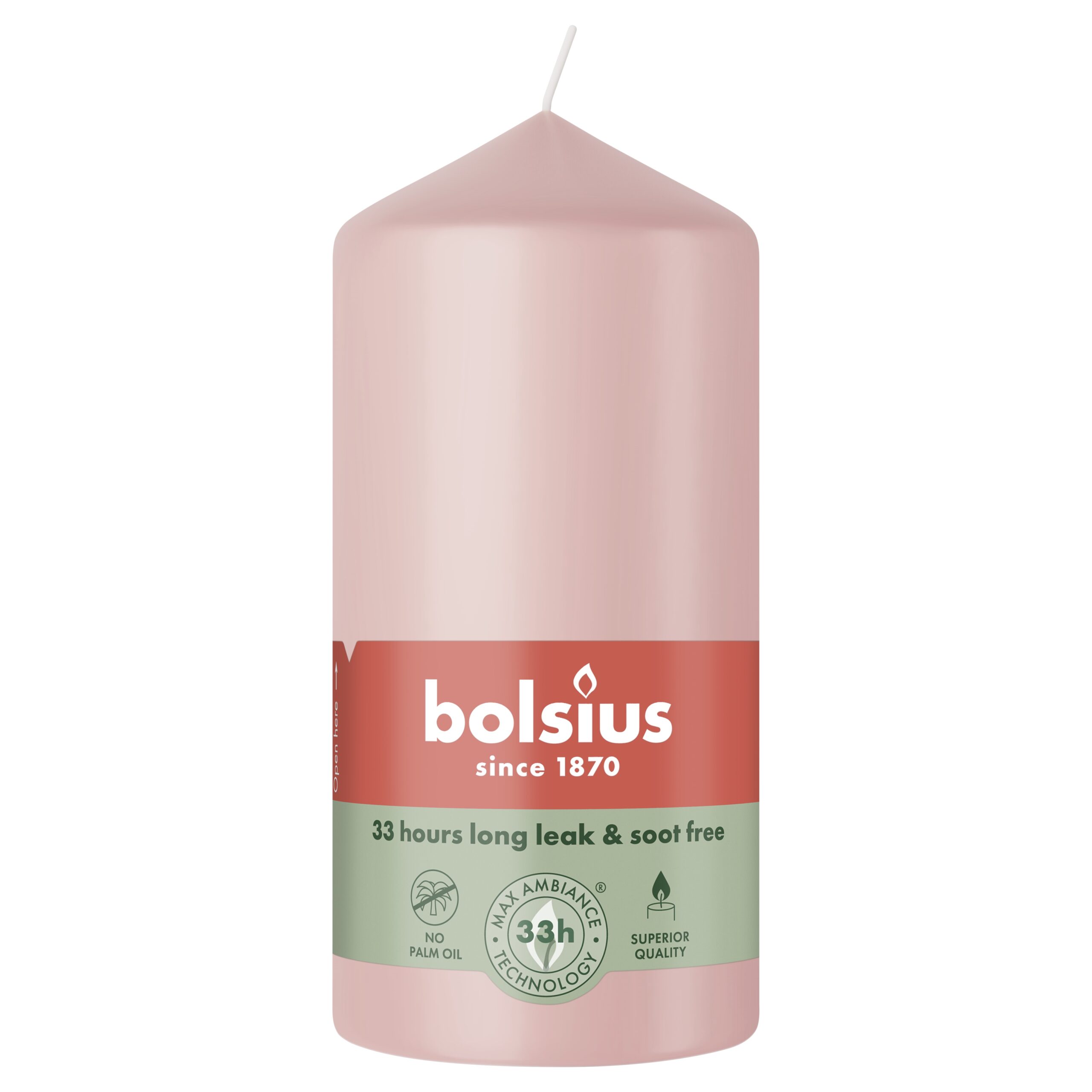 Bolsius Stompkaars 120/58 Misty Pink (1 stuk)