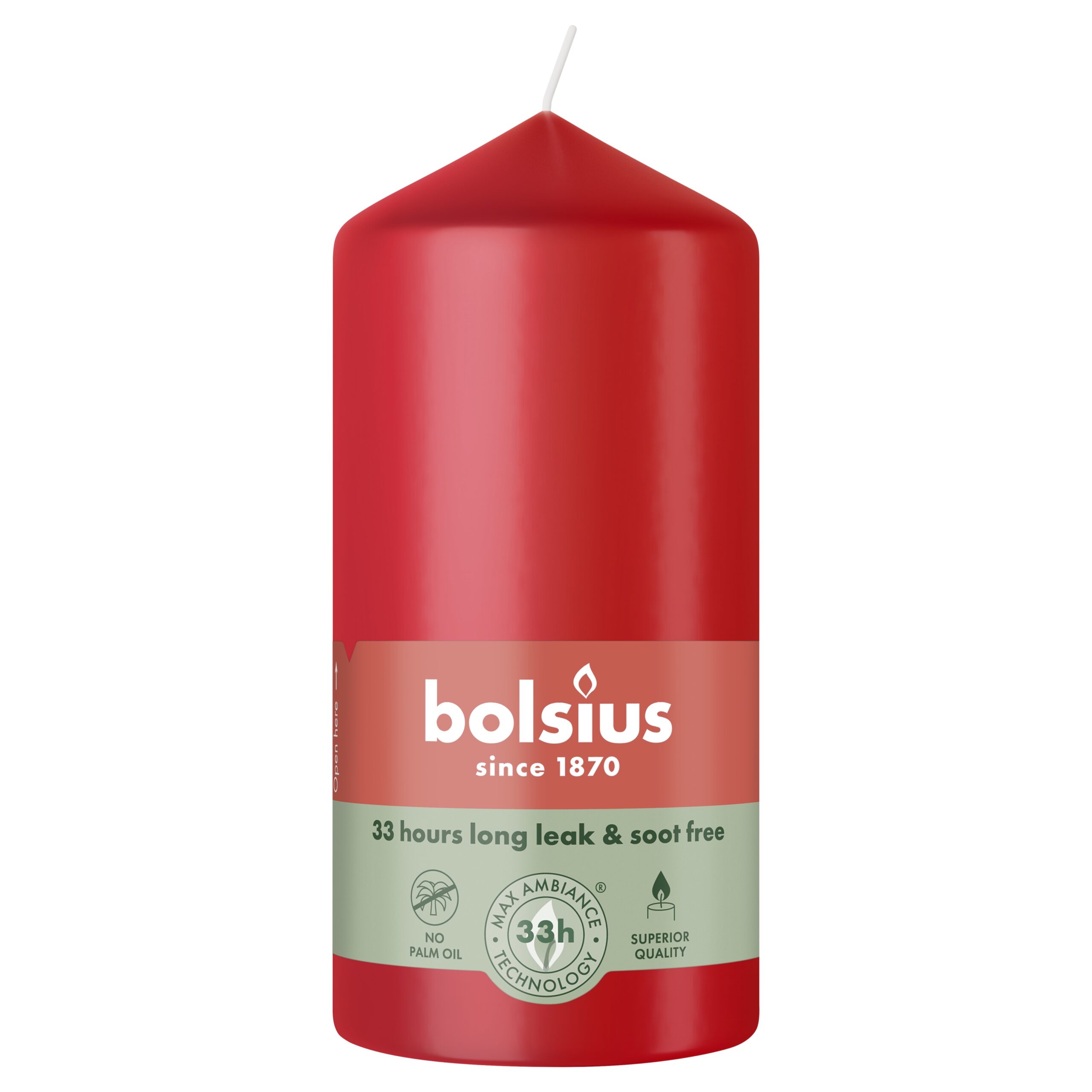 Bolsius Stompkaars 120/58 Delicate Red (1 stuk)