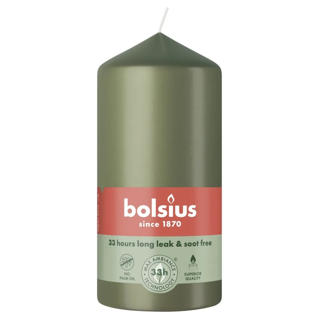 Bolsius Stompkaars 120/58 Fresh Olive (1 stuk)