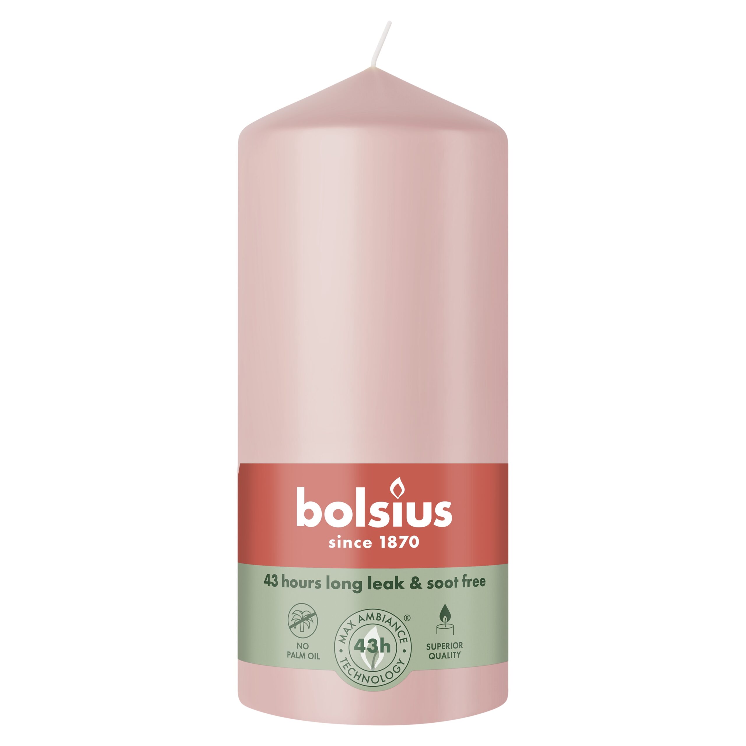 Bolsius Stompkaars 130/68 Misty Pink (1 stuk)