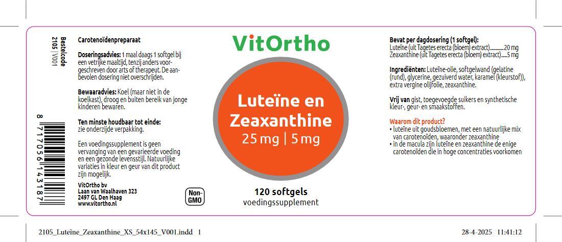 VitOrtho Luteïne 20mg & Zeaxanthine 5mg (120 softgels)