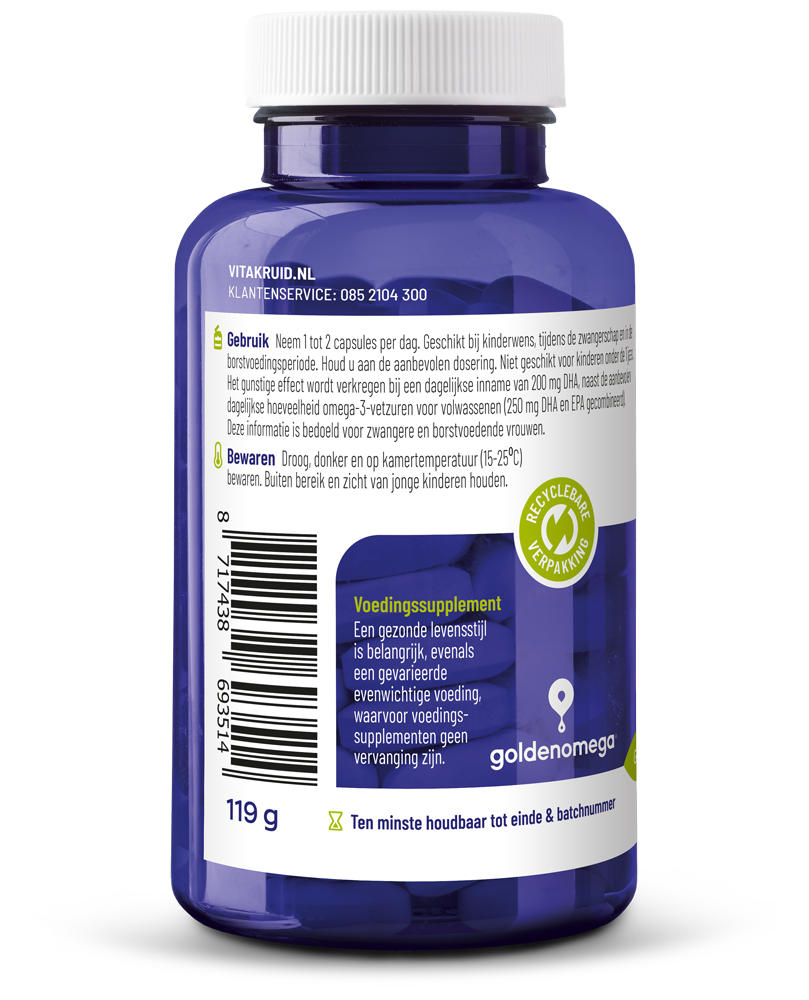 Vitakruid Visolie 1800 TG Mama (90 softgels)