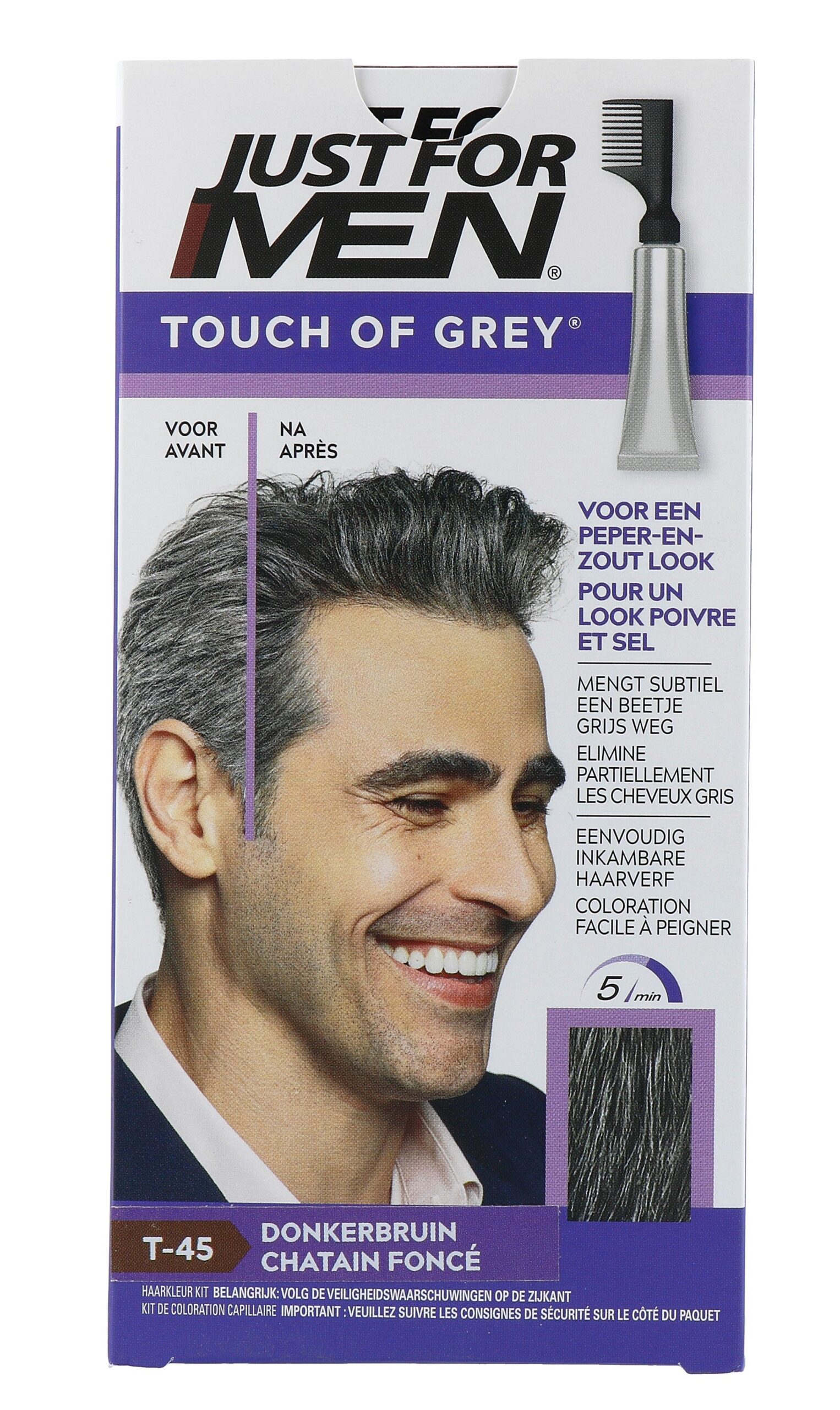Just For Men Touch of Grey T-45 Donkerbruin (1 stuk)