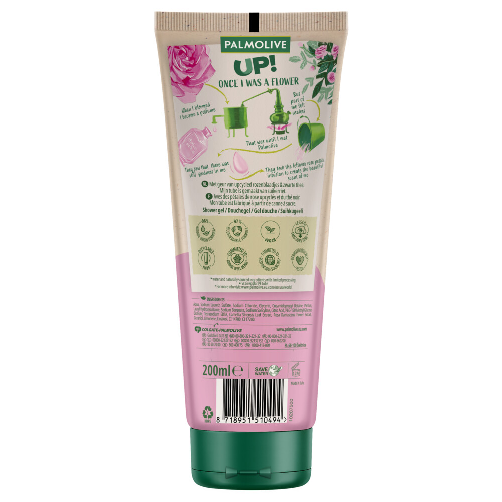 Palmolive Up! Douche Gel Rose & Tea (200 ml)
