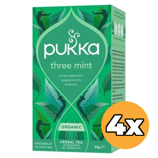 4x Pukka Three Mint Bio (20 zakjes)